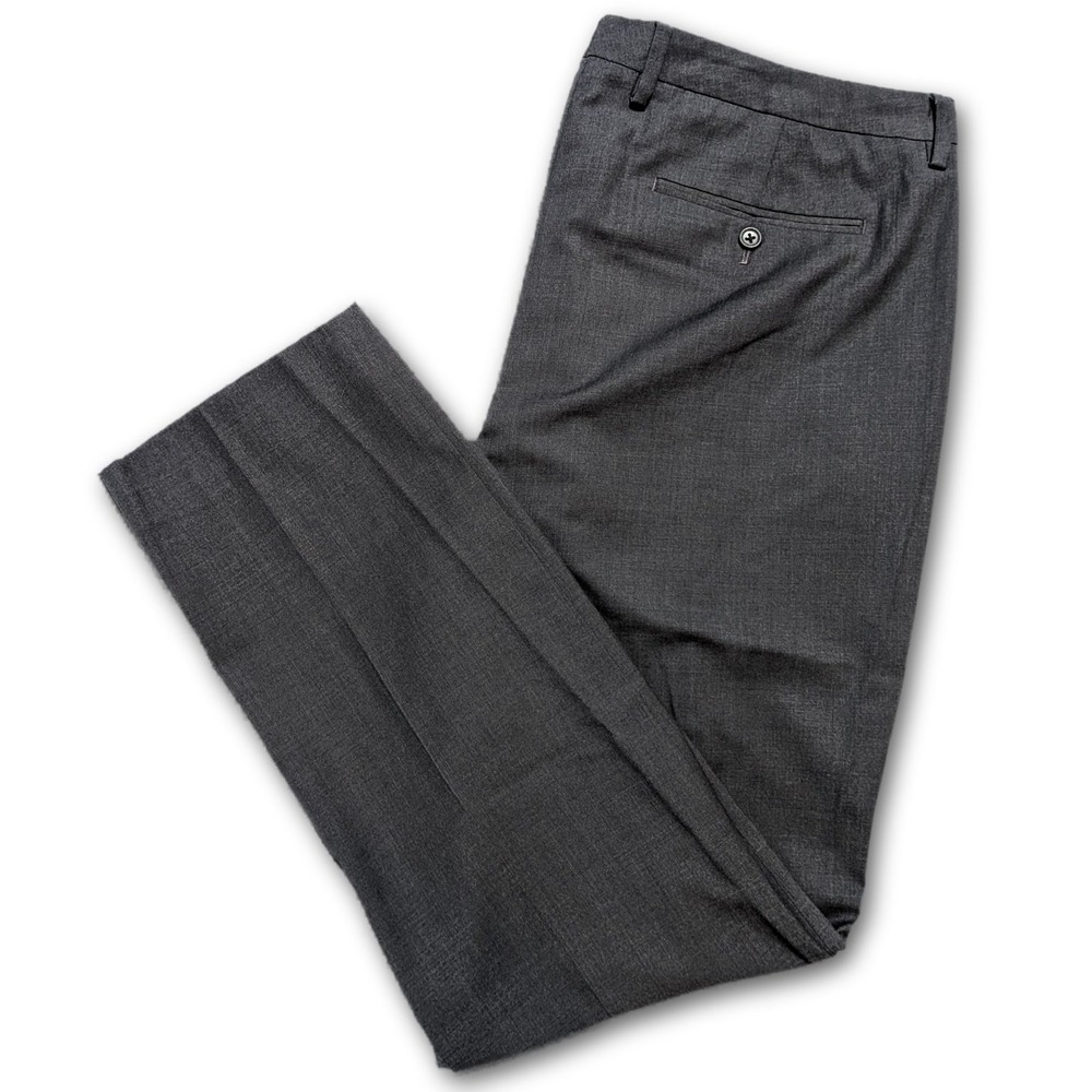 Bonobos Mens 40x34 Pants Gray Athletic Fit Worsted Wool Blend Dress